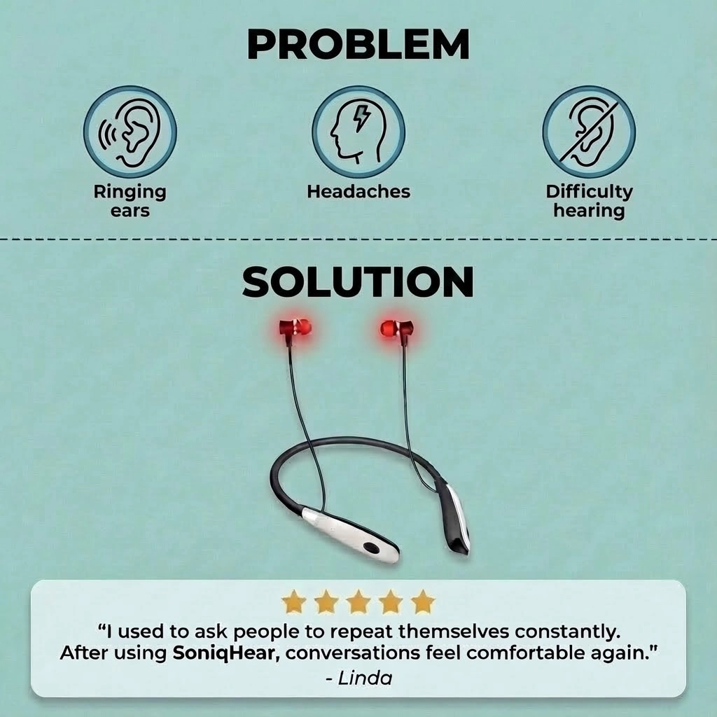 SoniqHear™ - Red Light Therapy Earbuds for Age-Related Hearing Loss